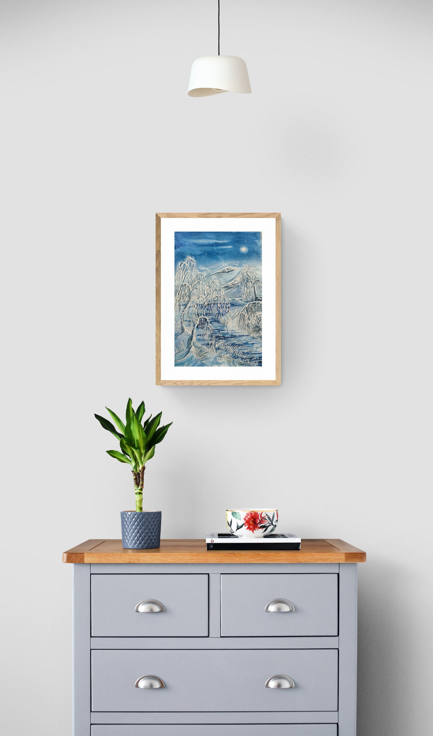 Talvinen joki kuutamolla (38x 55 )