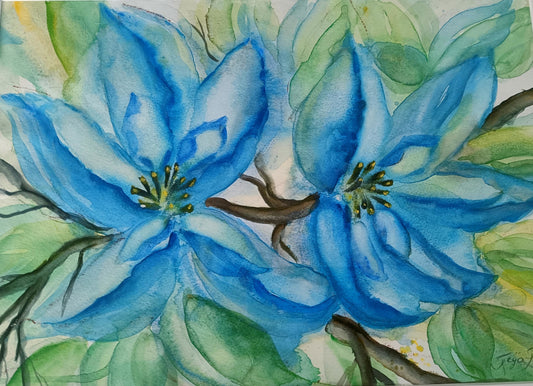 Sininen hetki yhdessä (30x42)